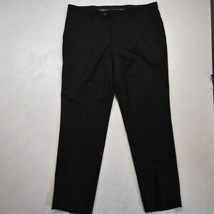 Pronto Uomo 40x28 Black 100% Wool Flat Front Straight Suit Trouser Mens Pants